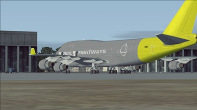Un avion cargo des U.S.A. Airlines  l'aube  Los Angeles Intl (KLAX) aprs un vol en provenance de la Nouvelle-Zlande