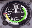 a view of a GA plane's airspeed indicator