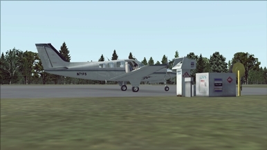 A business Beechcraft Baron 58 refueling at a airfield in Germany!