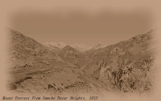 Mount Everest in 1913, an illustration for the tale The Himalayas Conquered by Plane!