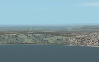 illustration du tutoriel: vue raliste, dans FS2002, de la barre du Rove avant l'atterrissage  Marseille-Marignane