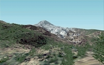Le mont Rainier (Etats-Unis), illustration pour le rcit Les lieux clbres du monde vus dans FS