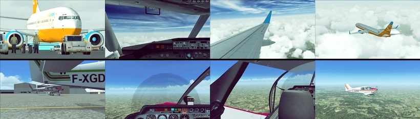 illustration du tutoriel: diffrentes vues possibles dans un simulateur de vol sur PC
