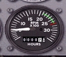 a view of a GA plane's tachometer