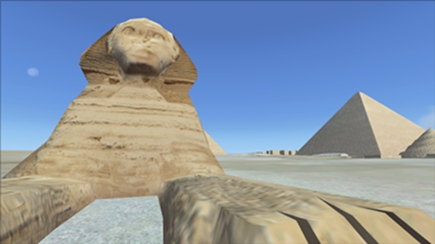 The Sphinx in Gizah with the Pyramids, near Cairo, Egypt. Nearest airport is Cairo Intl (HECA)