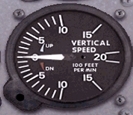 a view of a GA plane's vertical speed indicator